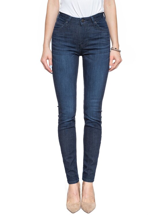 Lee Lee Jeansy SCARLETT HIGH Niebieski Skinny Fit