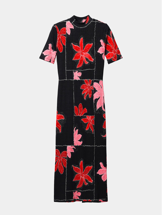 Desigual Desigual Rochie de vară Quebec 24SWVK40 Negru Regular Fit