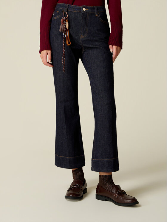Oltre Oltre Jeans P402R009267N034 Blu Flare Fit