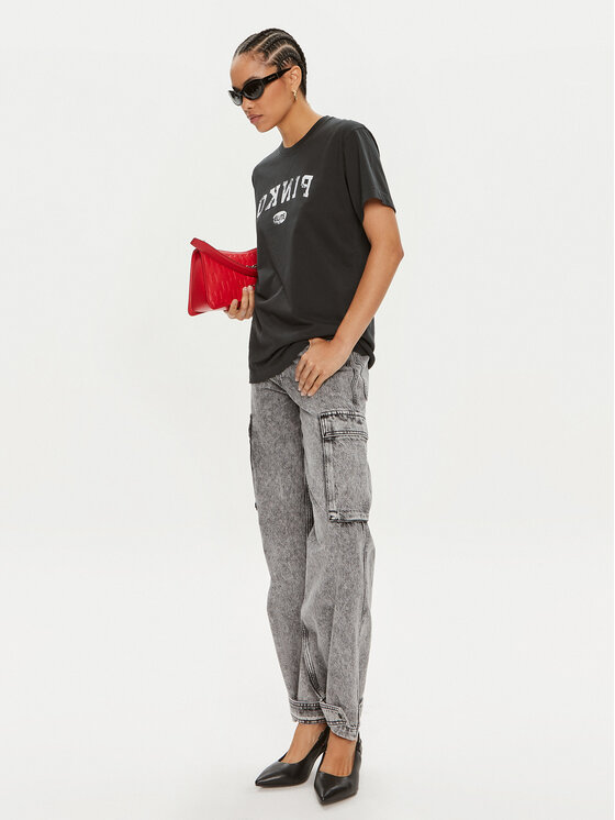 PINKO Pinko T-shirt Tiramisu 104269 A25Z Crna Reglan Fit