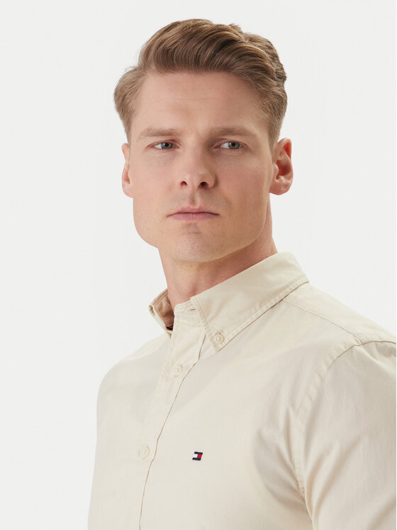 Tommy Hilfiger Tommy Hilfiger Košeľa Flex MW0MW37550 Écru Regular Fit