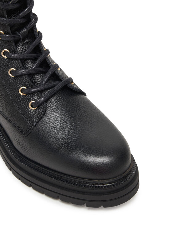 Tommy Hilfiger Tommy Hilfiger Kotníková obuv Th Plaque Pebble Lace Boot Warm FW0FW08767 Černá