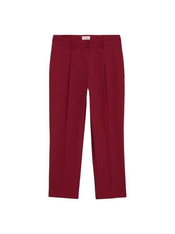 Oltre Oltre Spodnie materiałowe P020R108777N036 Bordowy Regular Fit