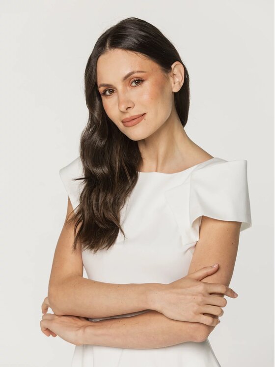 Willsoor Willsoor Sukienka koktajlowa 67956 Biały A-Line Fit