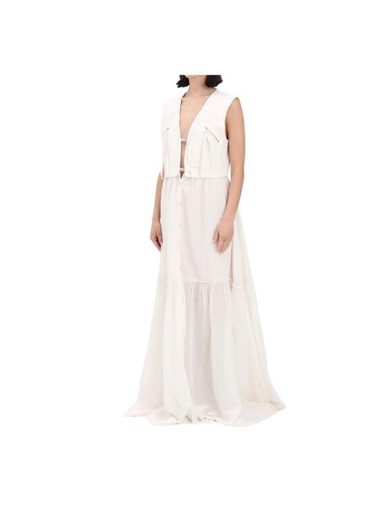 PINKO PINKO Sukienka codzienna Andres abito voile Biały Long Fit