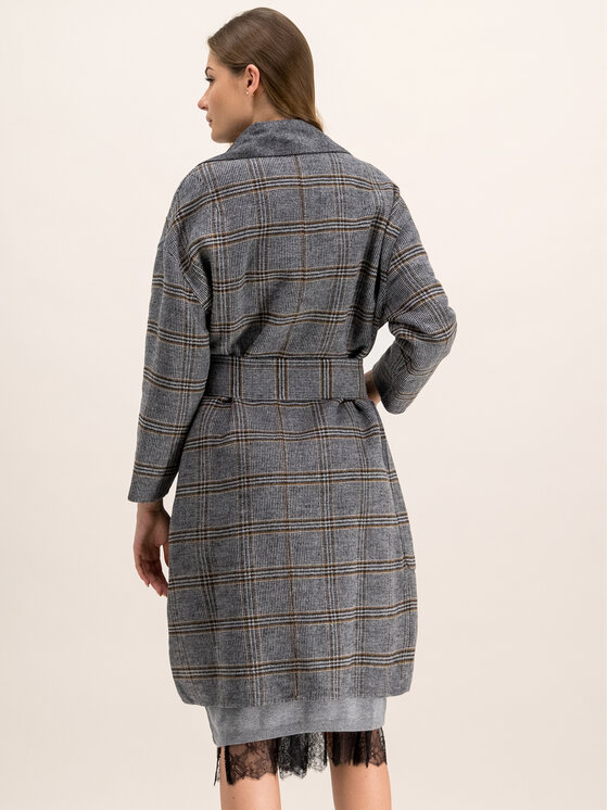 TWINSET TWINSET Płaszcz wełniany 192TP2300 Szary Regular Fit