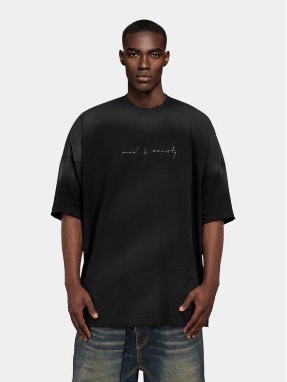 MADE BY SOCIETY MADE BY SOCIETY Ścierka Tricou SANDSTONE BLANK - T17168 Czarny Basic Fit