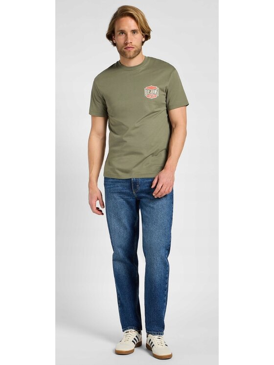 Lee Lee T-Shirt SS Relaxed Tee Zielony Relaxed Fit