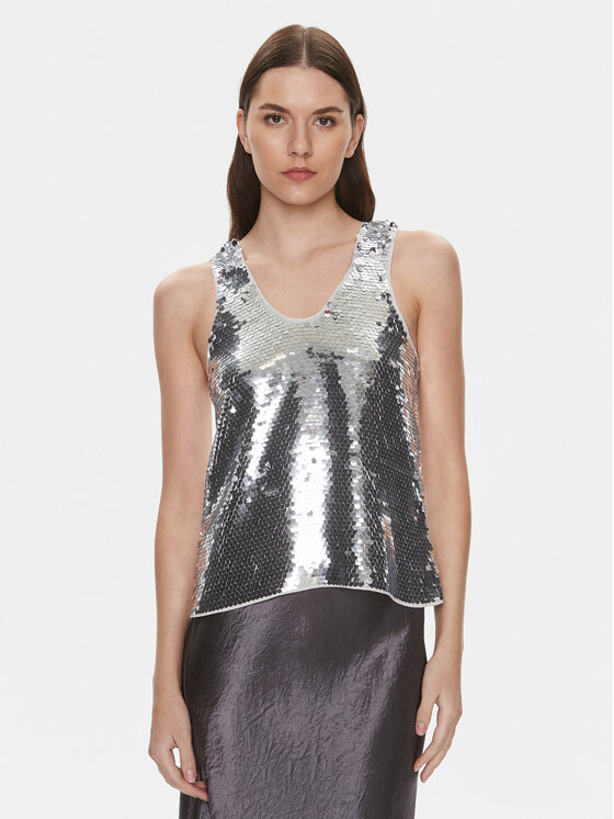 Samsøe Samsøe Samsøe Samsøe Top Lykke F23400085 Stříbrná Regular Fit