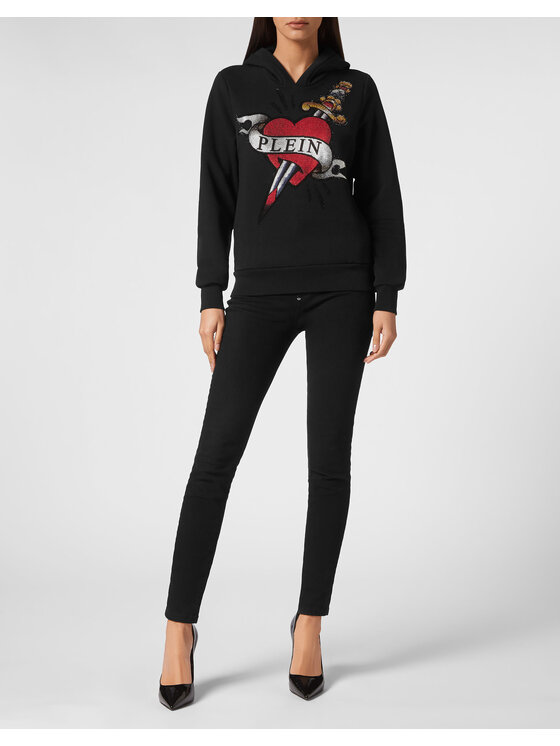 PHILIPP PLEIN PHILIPP PLEIN Mikina 1909 Čierna Regular Fit