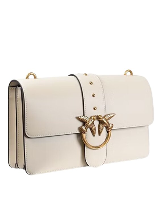 PINKO PINKO Σάκος Love one classic vitello seta Μπεζ