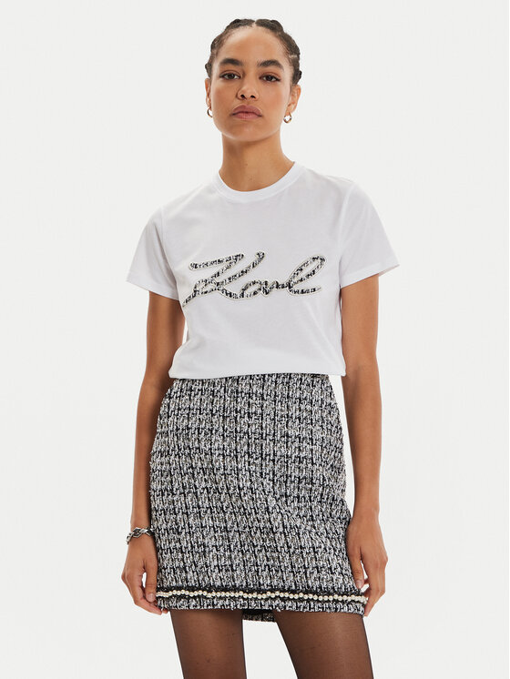 KARL LAGERFELD T-shirt 246W1715 Bijela Regular Fit