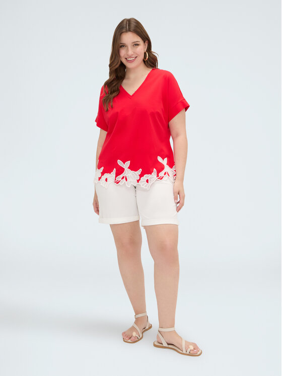 Fiorella Rubino Fiorella Rubino T-Shirt G0AHL009164N016 Czerwony Regular Fit