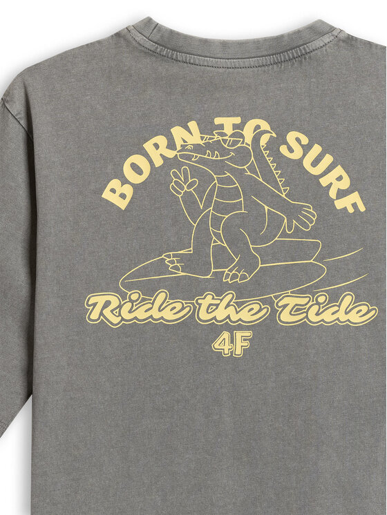 4F 4F T-Shirt WAVE RIDERS CLUB Szary Loose Fit