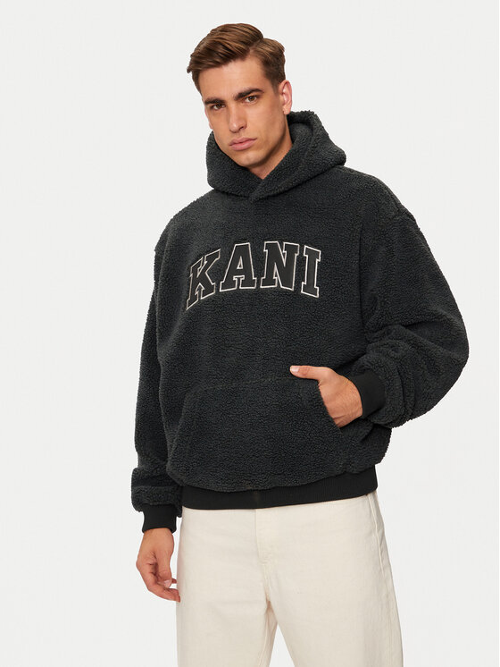 Karl Kani Felpa Serif Teddy 60210117 Grigio Regular Fit, taglia : S