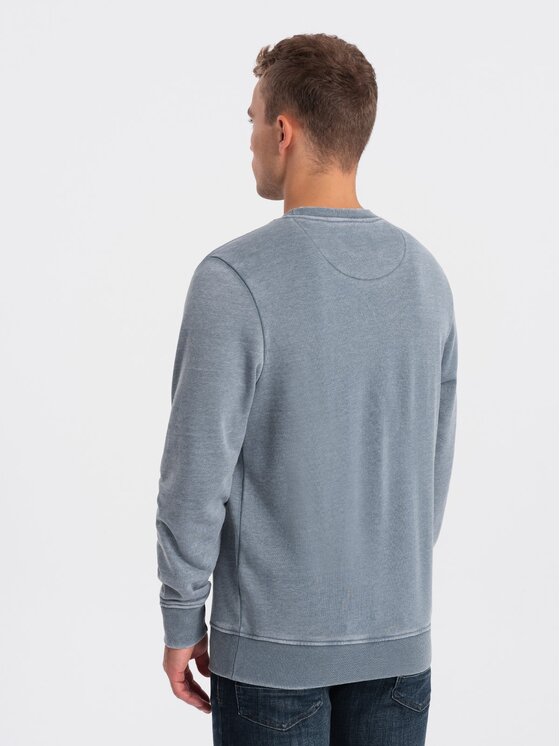 Ombre Ombre Mikina OM-SSDS-0131 Modrá Regular Fit