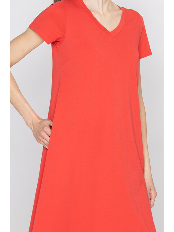 Deni Cler Milano Deni Cler Milano Sukienka letnia T-DC-3208-D2-10-30-1 Czerwony Loose Fit