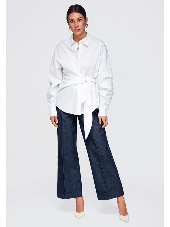 Ombre Ombre Koszula OW-SH-E0076 Biały Relaxed Fit