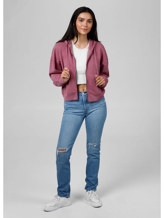 PITBULL PITBULL Bluza Bluza rozpinana z kapturem damska Washed Manzanita II XS/S Różowy Regular Fit