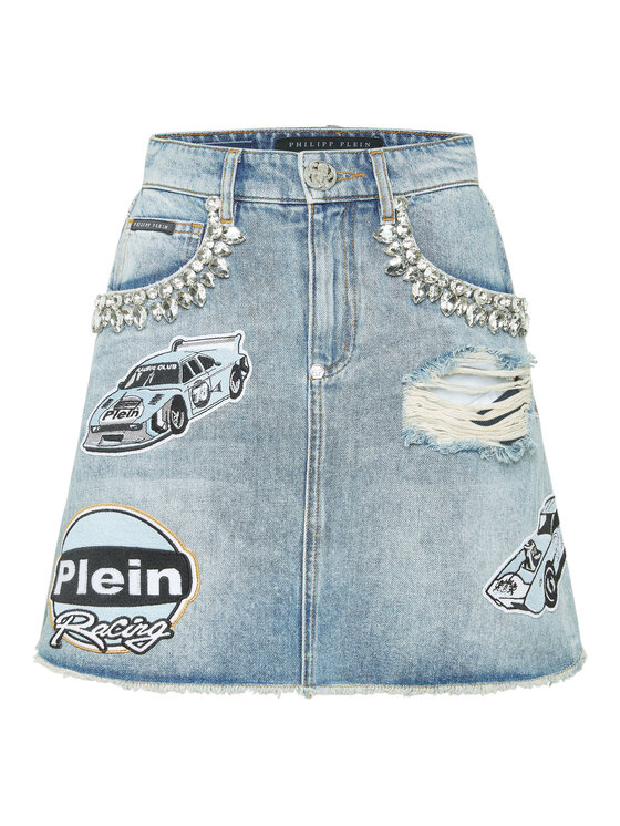 PHILIPP PLEIN PHILIPP PLEIN Džínová sukně 23431 Světle modrá