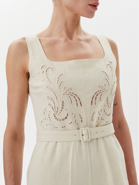 TWINSET TWINSET Salopetă 251TP2163 Bej Straight Fit