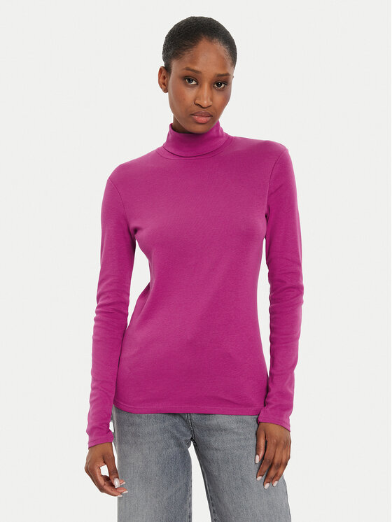 United Colors Of Benetton Pull a col roule 3GA2E2224 Rose Slim Fit
