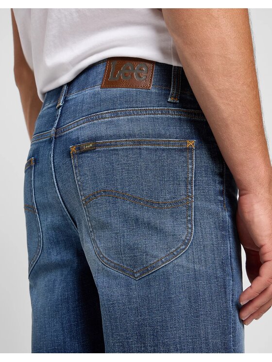 Lee Lee Szorty jeansowe 5 POCKET SHORT Niebieski Regular Fit