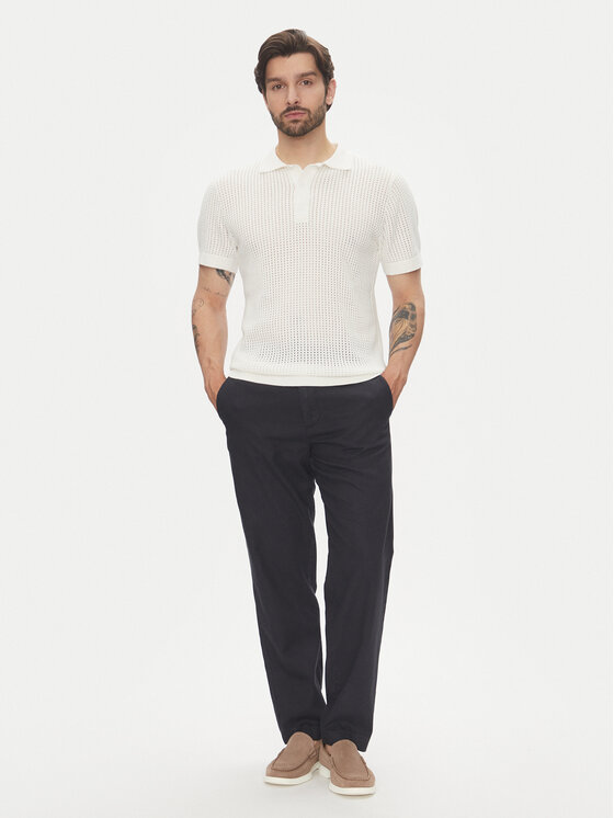 Lindbergh Lindbergh Spodnie materiałowe 30-008031 Granatowy Relaxed Fit