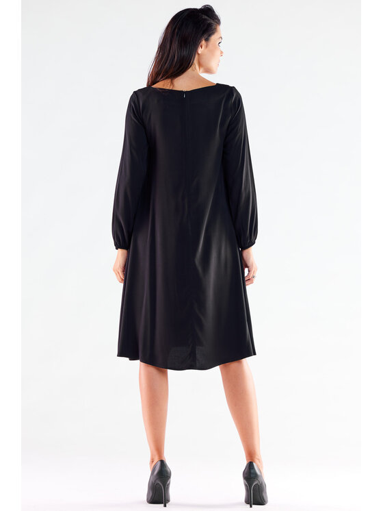 Awama Awama Sukienka letnia A524 Czarny Basic Fit