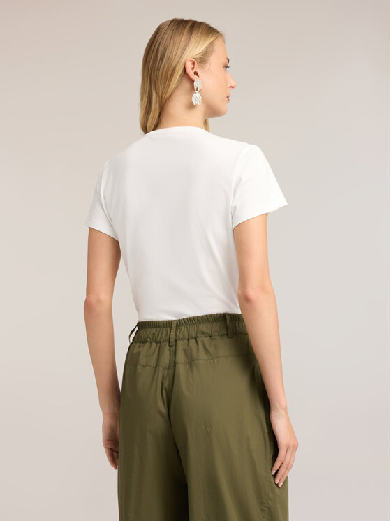 Motivi Motivi T-Shirt G04AW003834N011 Biały Regular Fit