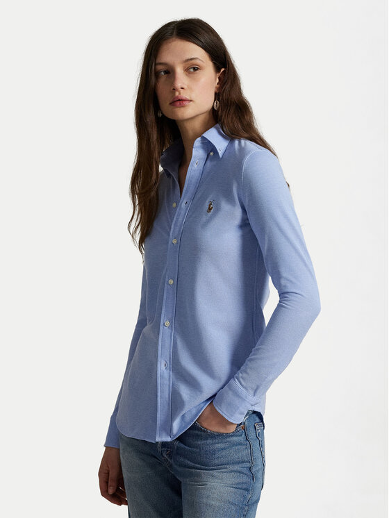 Polo Ralph Lauren Polo Ralph Lauren Риза 211664427001 Светлосиньо Slim Fit