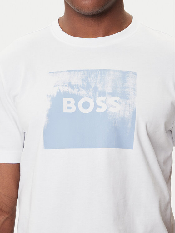 BOSS BOSS Majica Te_Wheel 50546381 Bela Regular Fit