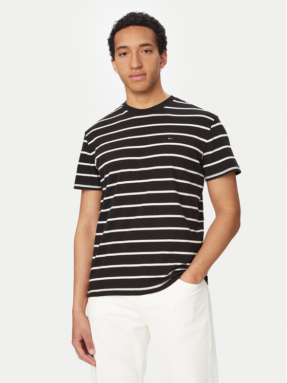 Tommy Jeans Tricou DM0DM22544 Negru Regular Fit