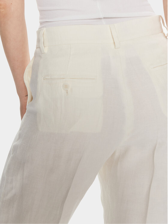 Weekend Max Mara Weekend Max Mara Pantaloni din material Malizia 2415131022 Alb Relaxed Fit