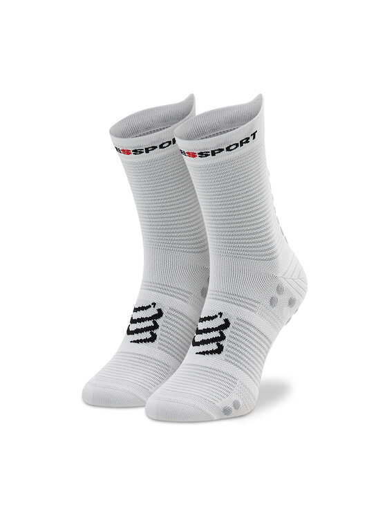 Compressport Compressport Κάλτσες μακριές Pro Racing Socks V4.0 Run High XU00046B_010 Λευκό