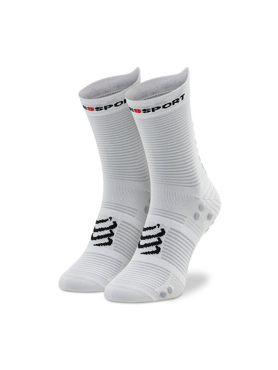 Compressport Șosete Înalte Unisex Pro Racing Socks V4.0 Run High XU00046B_010 Alb