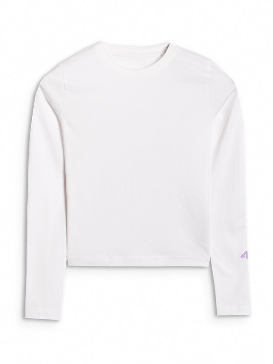 4F 4F Bluzka BASIC+ Biały Slim Fit
