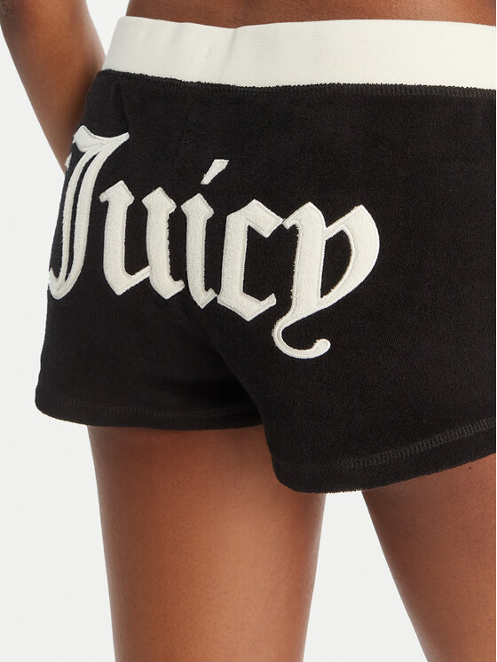 Juicy Couture Juicy Couture Pantaloncini sportivi Applique Terry JCWHS126315 Nero Slim Fit