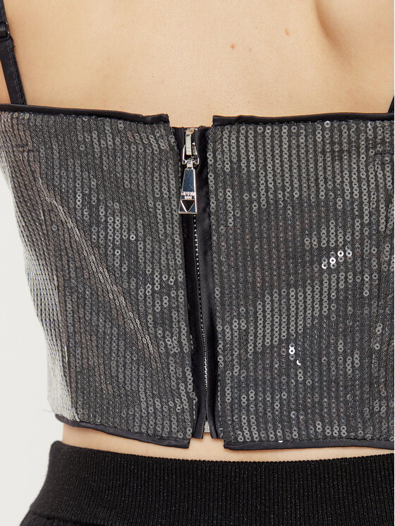 Guess Guess Top W5RH0G WGX40 Srebrna Slim Fit