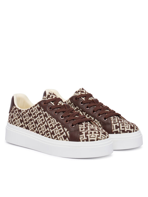 Tommy Hilfiger Tommy Hilfiger Tenisice Chic Platform Monogram FW0FW09398 Smeđa