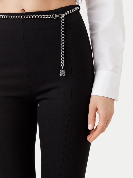 HUGO HUGO Szövet nadrág 50530455 Fekete Slim Fit