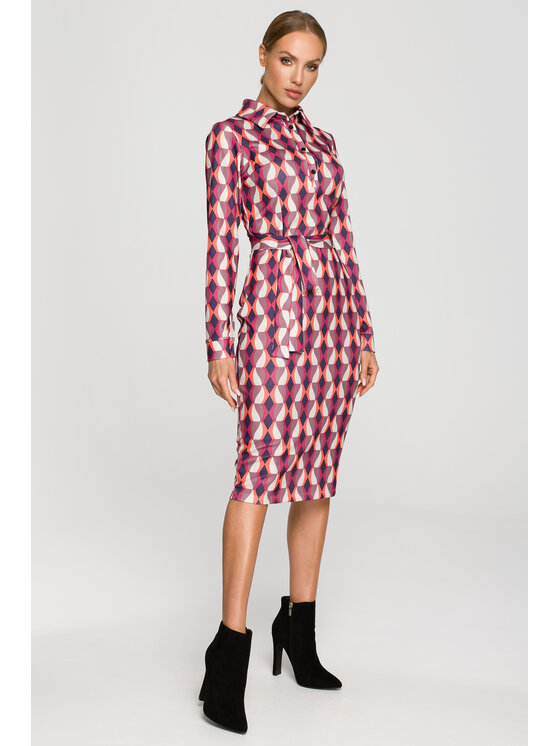 Made of Emotion Made of Emotion Vestito da giorno M706 Rosa A-Line Fit