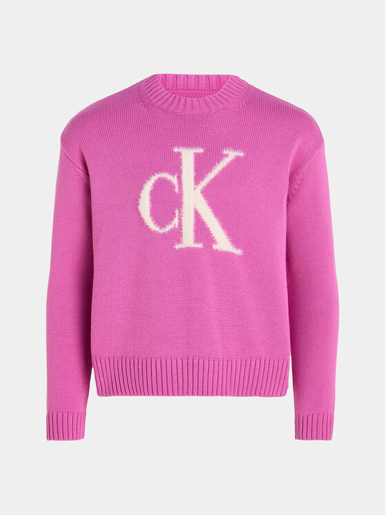 Calvin Klein Jeans Calvin Klein Jeans Sweter Fluffy Monogram IG0IG02220 Różowy Regular Fit