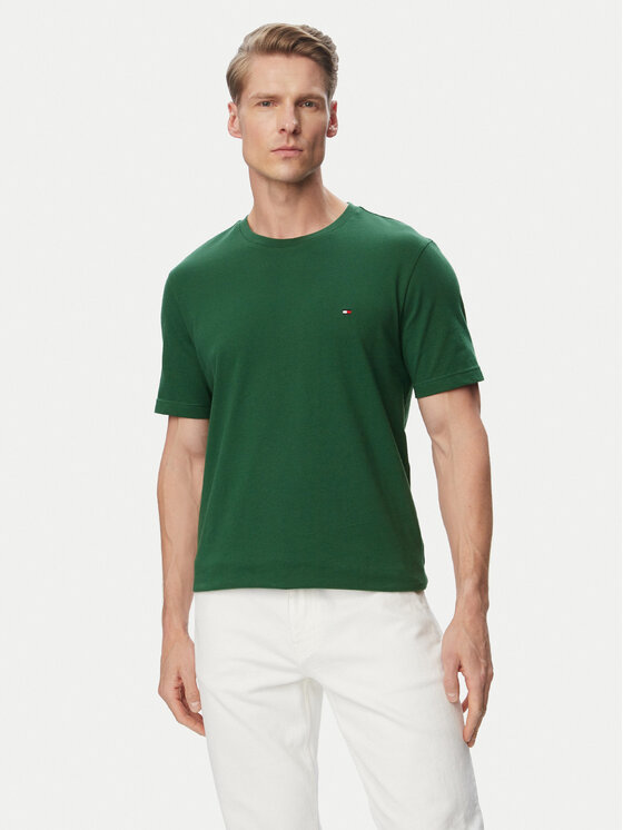 Tommy Hilfiger Tricou Ess Seasonal MW0MW39995 Verde închis Regular Fit