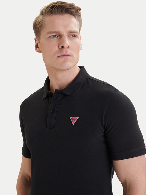 Guess Guess Polo majica F6GP03 K9WF1 Črna Slim Fit