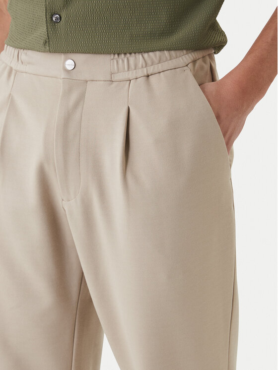 Calvin Klein Calvin Klein Medžiaginės kelnės LV04LF607G Smėlio Tapered Fit