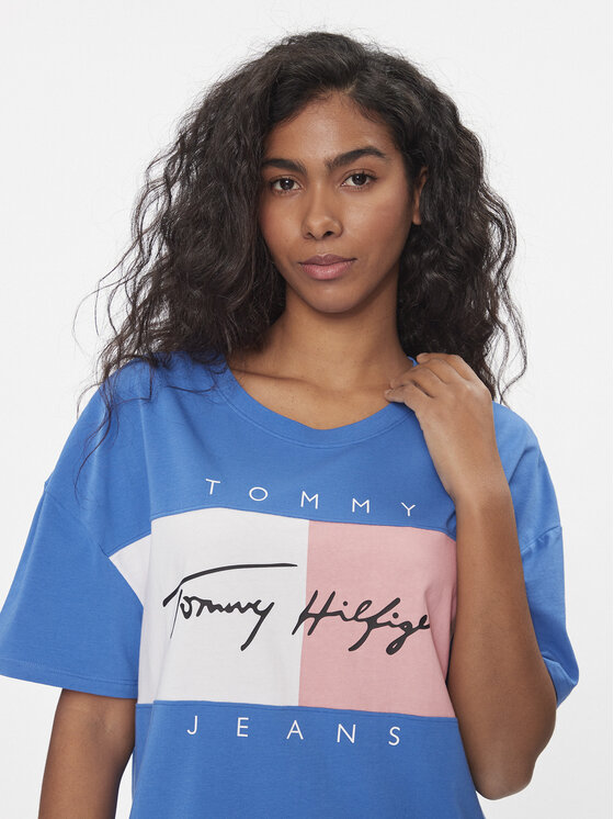 Tommy Jeans Tommy Jeans Vsakodnevna obleka UW0UW04969 Modra Relaxed Fit