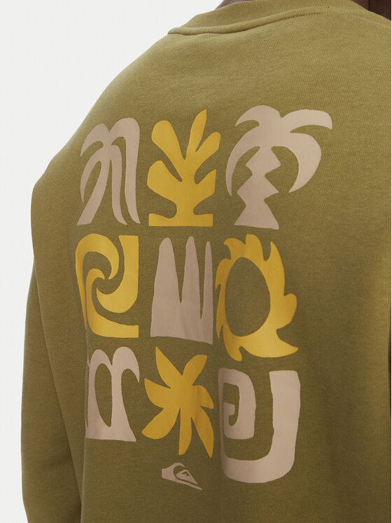 Quiksilver Quiksilver Pulóver Salt Water Graphic EQYFT05127 Zöld Comfort Fit
