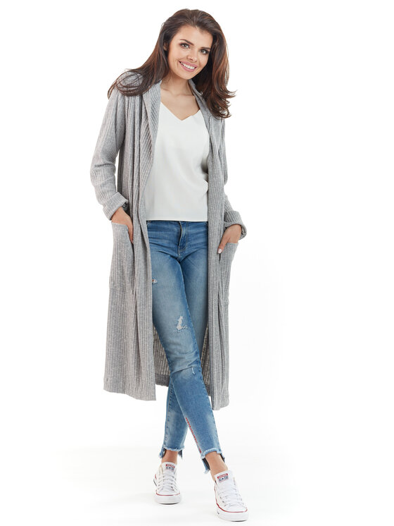 Awama Awama Kardigan L062 Šedá Basic Fit