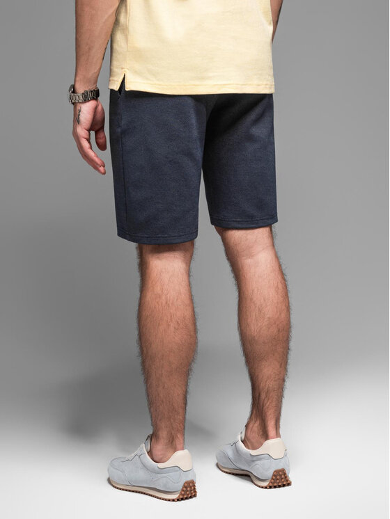 Ombre Ombre Szorty materiałowe OM-SRCS-0168 Granatowy Slim Fit